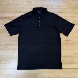 Nike Tiger Woods Polo Shirt Mens Large Black Solid Dri-Fit Golf Performance